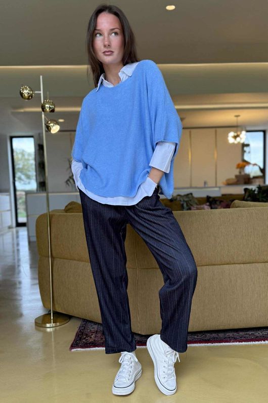 Wall Street Stretch Herringbone City Pant Navy